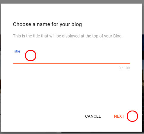 Blogger Create New Blog - Input Blog Title