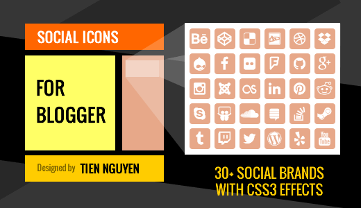 Social Icons for Blogger / Blogspot Website Sidebar Feature Image