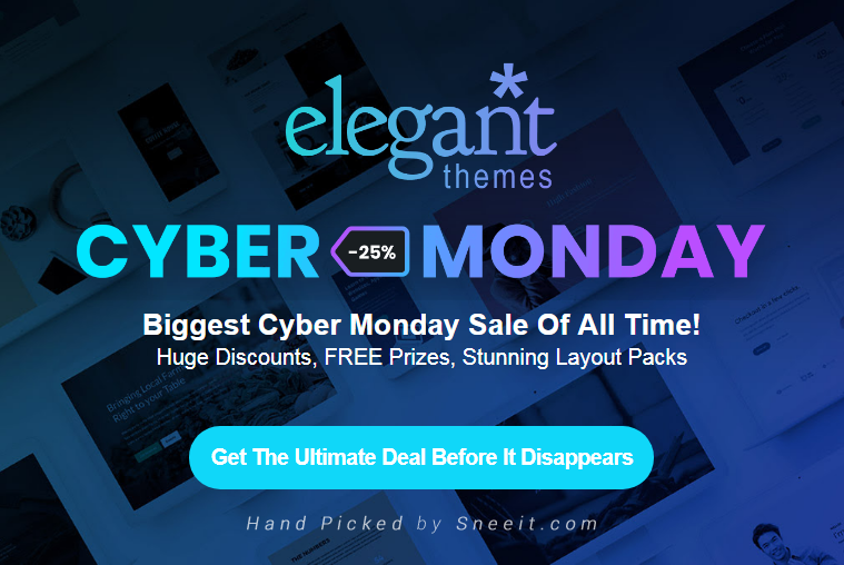 ElegantThemes Gigantic Cyber Monday Sale