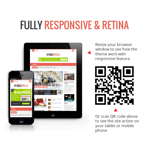 Fully Responsive - Delipress - Magazine and Review WordPress Theme