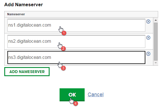 Add Name Servers - Install Nginx for WordPress on Digital Ocean VPS Hosting with Centminmod (LEMP)