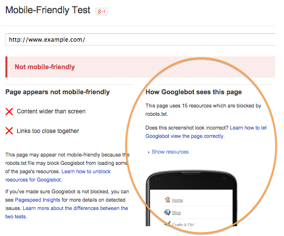 Score - Google Mobile Friendly Algorithm Update