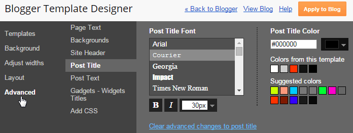 Work with Blogger Template Designer