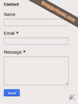 Contact form for Blogger in action