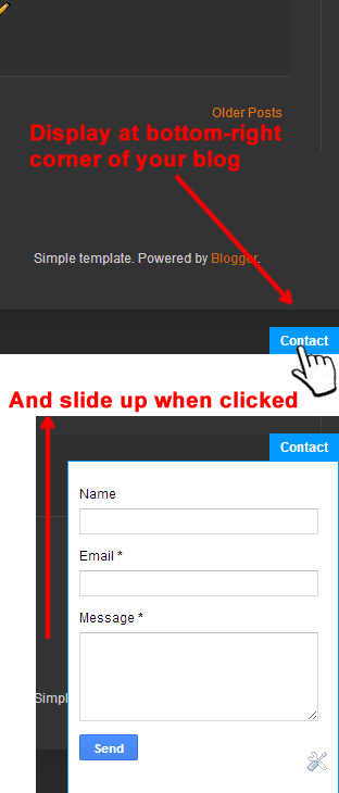 Floating Contact Form for Blogger