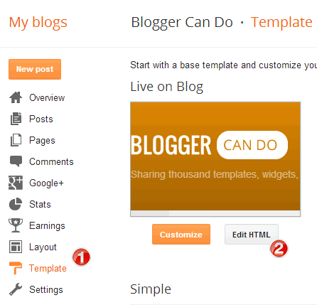 How to search a code in your Blogger Blogspot Template - Open HTML Editor