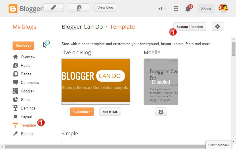 How to download your Blogger template fully access