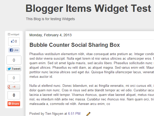 Light Color Scheme - Floating Bubble Counter Social Share Plugin